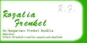 rozalia frenkel business card